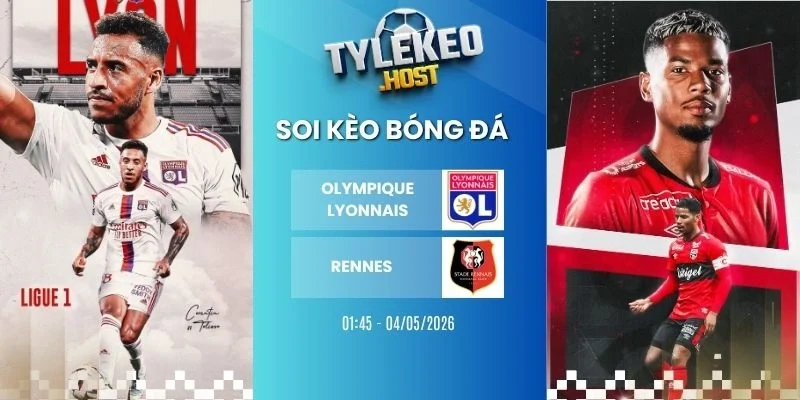 Ty le keo Olympique Lyonnais vs Rennes - Ligue 1, 04/05/2026