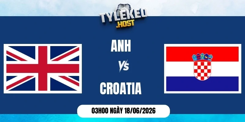 Tỷ lệ kèo Anh vs Croatia - Bảng L World Cup 03h00 18/06/2026